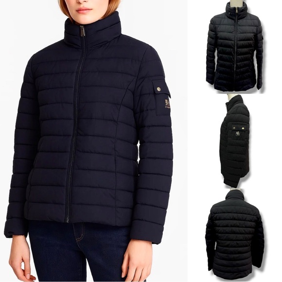 349 RALPH LAUREN RL | NWOT $200 Women’s Black Quilted Puffer Jacket (Size S) - Picture 1 of 16